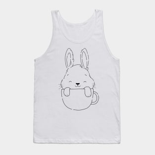 Funny and Cute  Rabbit ,happy Easter cartoon, Cartoon style Tank Top